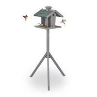 VOGELFUTTERHAUS - Grau, Holz (67/135/56cm) - Relaxdays