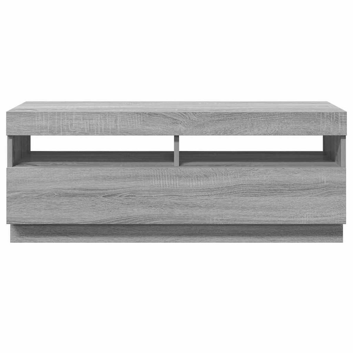 LOWBOARD mit Led-Leuchten 100/35/40 cm aus Holzwerkstoff in Grau Sonoma Dekor - Silbereichenfarben, Holz (100/40/35cm) - vidaXL