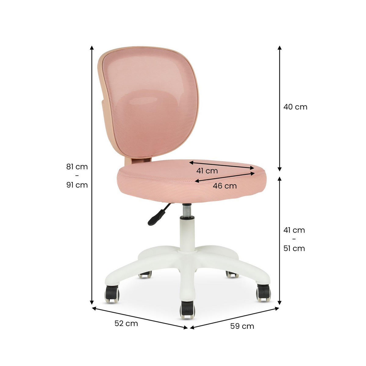 KINDERDREHSTUHL MALYA - Pink, Textil (46/90/50cm) - IDIMEX