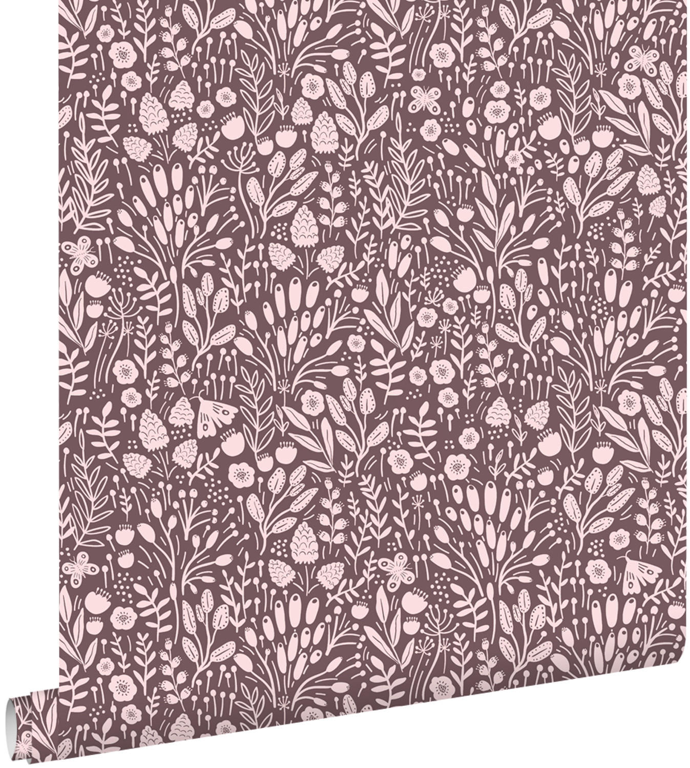 TAPETE Blumen 50 x 900 cm - Lila, Papier (50/0.1cm) - ESTAhome