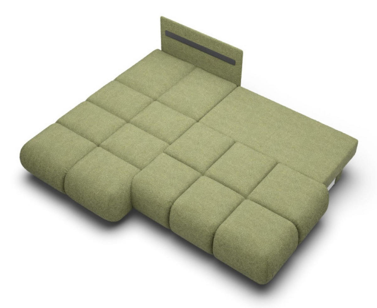 ECKSOFA Grün MILA Ausziehbar Links Ohne Armlehnen - Grün, Textil (230/177cm) - Sepro Meble