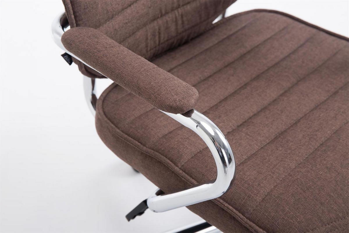CHEFSESSEL Stoff braun - Chromfarben/Braun, Textil/Metall (60/117/67cm) - CLP
