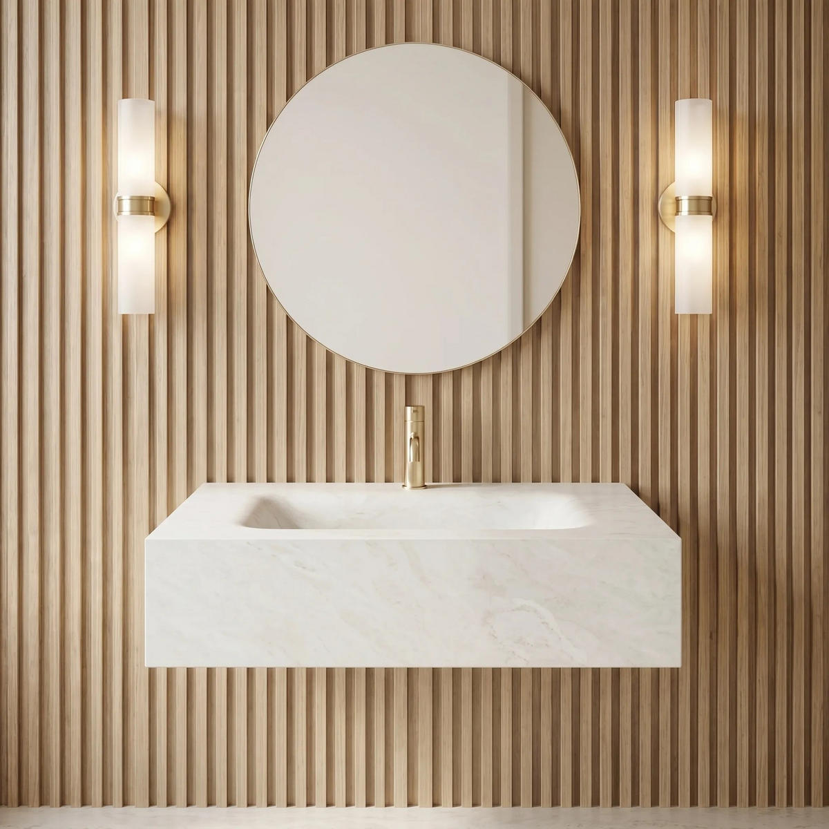WANDWASCHBECKEN Rea Apollo Muralto Roma 80 - Weiß, Keramik (50/20/80cm) - REA
