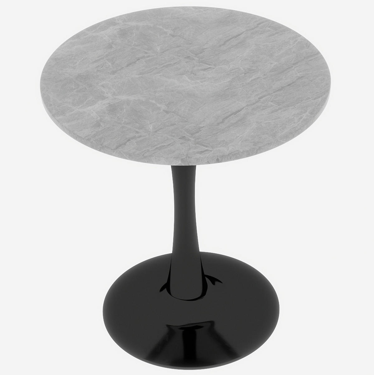 COUCHTISCH 70.1 cm schwarz/grau aus Kunstmarmor mit modernem Design - Grau, Stein (70/70/72cm) - OKMYHOME