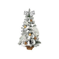 LAALU WEIHNACHTSBAUM geschmückt künstlich POLAR GOLD 60 cm mit LED-BELEUCHTUNG IM TOPF - Silberfarben/Goldfarben, Kunststoff (60cm) - LAALU