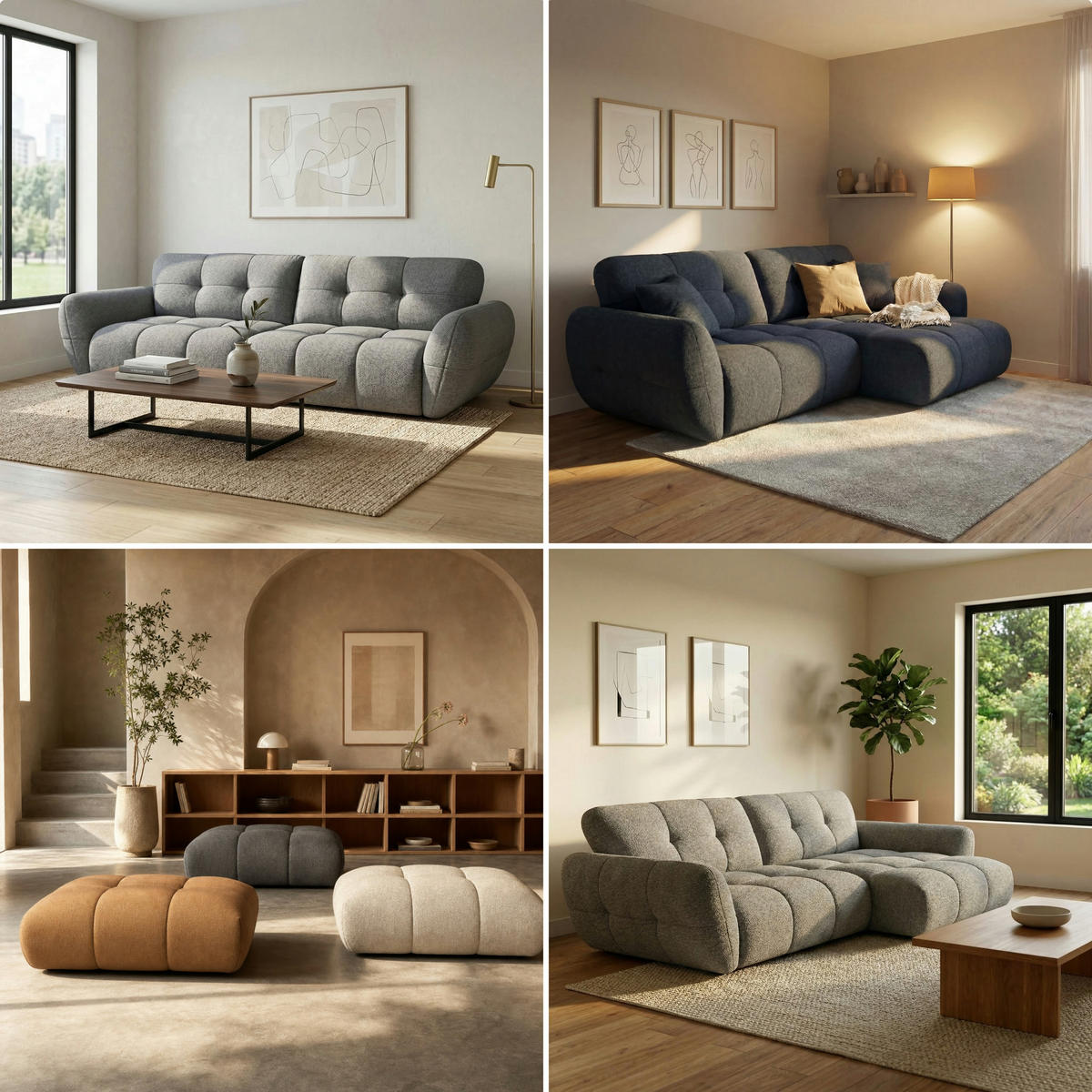 BIGSOFA Vannes Chenille Braun 272/134/68 cm - Cognac, Kunststoff/Textil (272/68/134cm) - foamnova