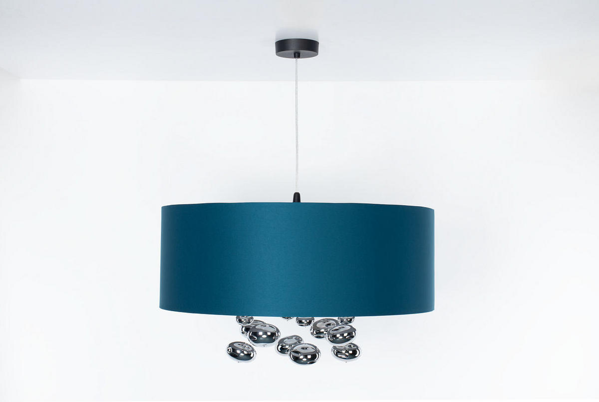 HÄNGELEUCHTE Blau 40/96 cm - Blau/Silberfarben, Kunststoff (40/1/96cm) - ONZENO