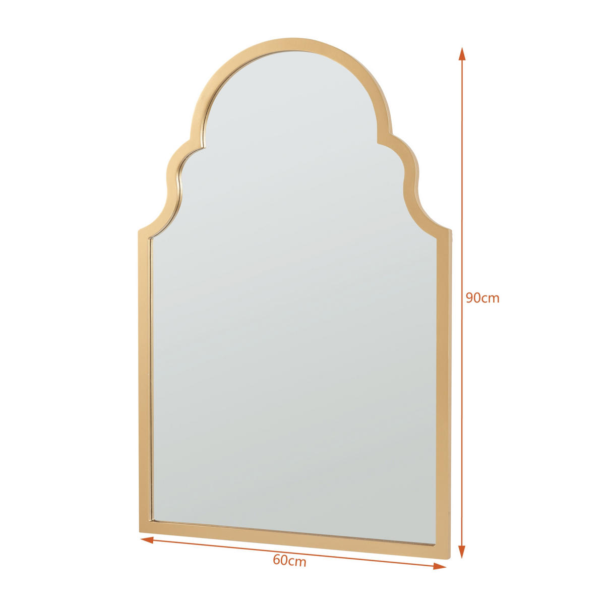 WANDSPIEGEL Hämeenkyrö - Goldfarben, Glas/Holzwerkstoff (60/2/90cm) - [en.casa]