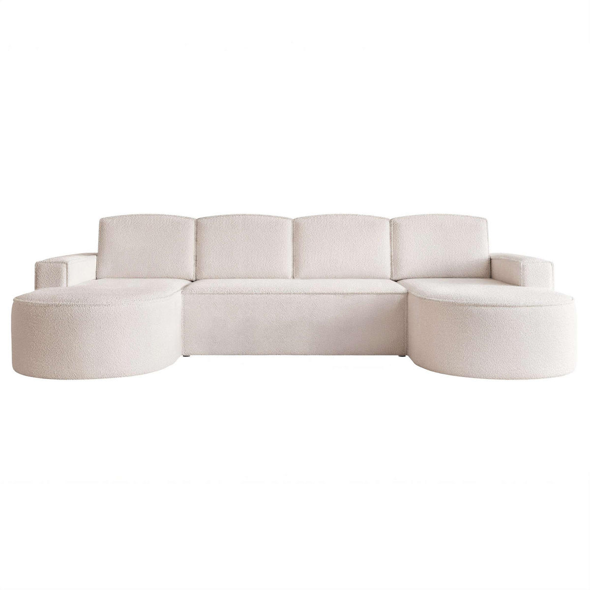 WOHNLANDSCHAFT U-Form mit Schlaffunktion, Creme - Creme, Textil (316/88/157cm) - Idohome