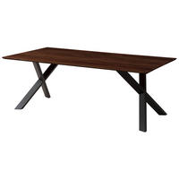 ESSTISCH Akazie 160x90x75 braun lackiert / ausgestellte X-Beine anthrazit matt SWISS EDGE - Anthrazit/Braun, Holz (160/90/75cm) - Massivmoebel24