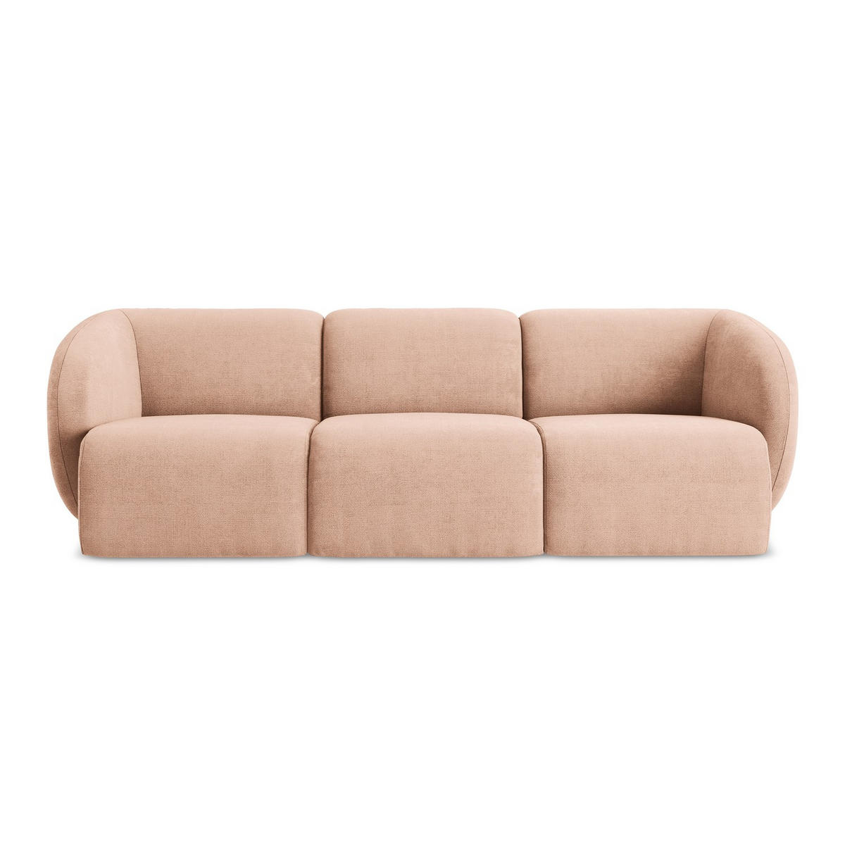 3-SITZER SOFA Chenille Stoff Pink - Koralle/Schwarz, Holzwerkstoff/Kunststoff (244/75/94cm) - LaMiaSofa