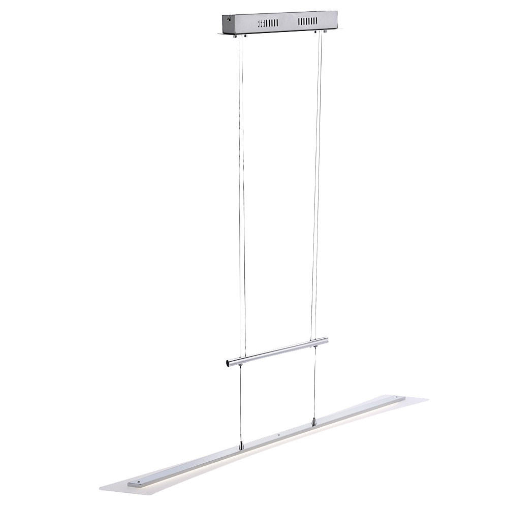 LED HÄNGELEUCHTE Chrom Silber satiniert - Silberfarben, Metall (98.5/9.8/160cm)