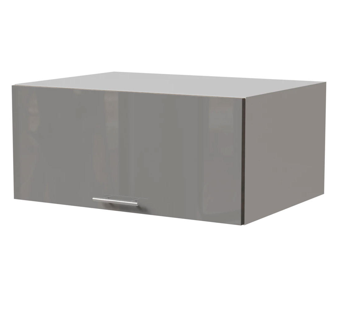 AUFSATZSCHRANK Essen W6B/80 Grau Hochglanz / Weiß Matt 80 / 59 / 36cm - Weiß/Grau, Holz/Holzwerkstoff (80/36/59cm) - Feldmann-Wohnen