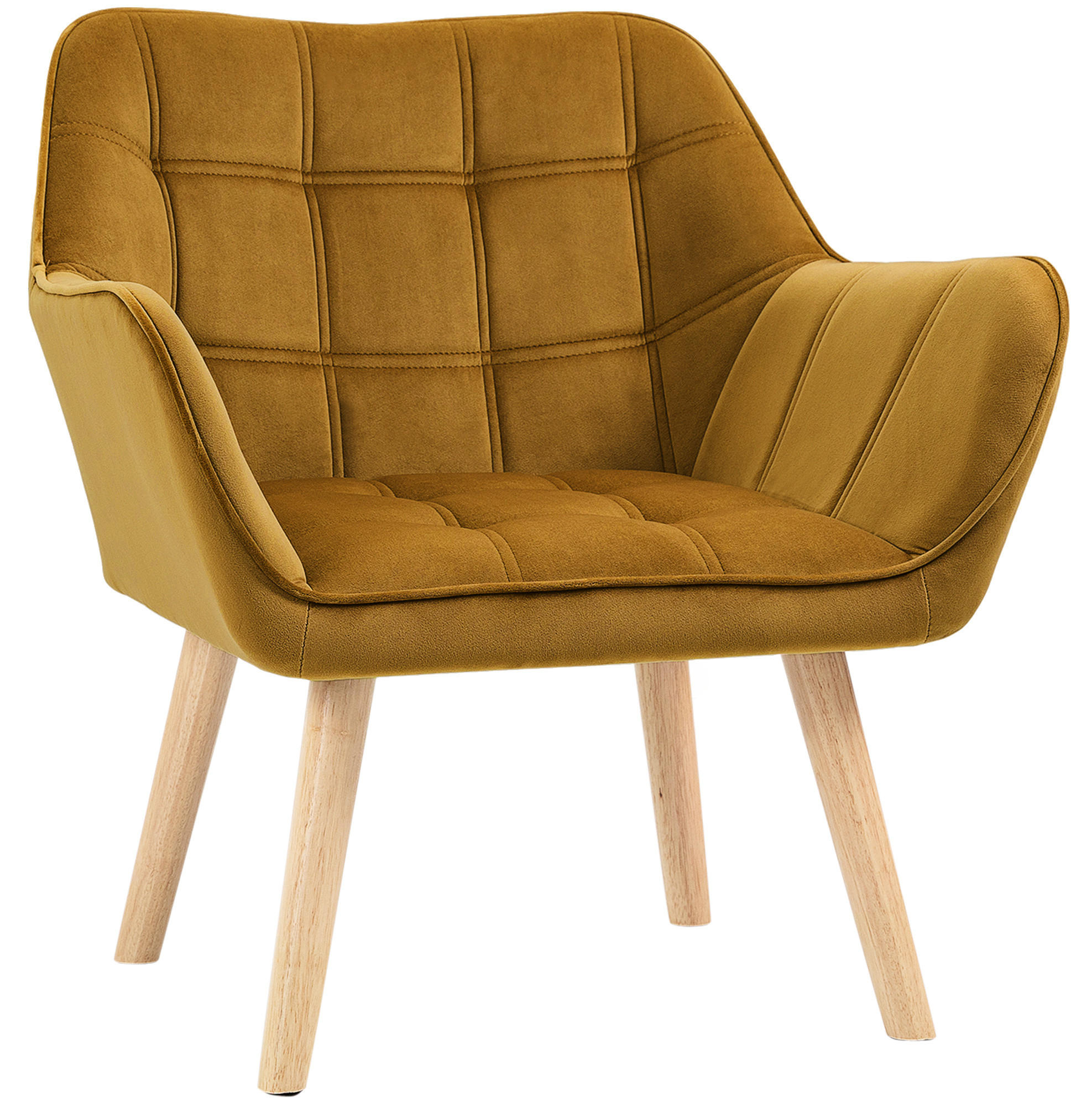 OHRENSESSEL 67/61,5/71 cm in Gelb im skandinavischen Design - Gelb, Textil (61.5/71/67cm) - Flora Grace