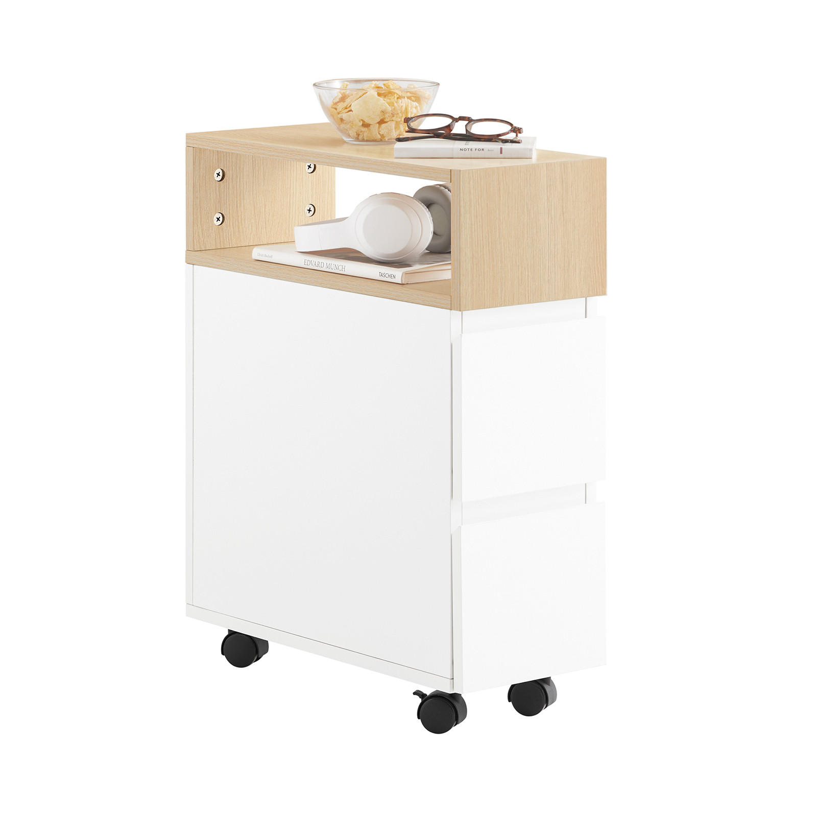 NISCHENWAGEN Weiß-Natur - Weiß/Naturfarben, Holzwerkstoff (50/20/61cm) - SoBuy
