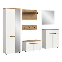 GARDEROBEN-SET 6tlg. Nova (B/H/T: 255x190x37 cm) in Weiß - Weiß, Holzwerkstoff (255/190/37cm) - Homes & Jones