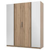 KLEIDERSCHRANK Kaja Eiche Evoke 200 cm - Eichefarben/Schwarz, Holzwerkstoff/Metall (200/239/61.9cm) - Selsey