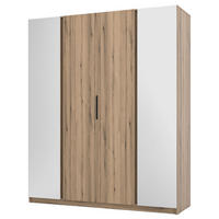 KLEIDERSCHRANK Kaja Eiche Evoke 200 cm - Eichefarben/Schwarz, Holzwerkstoff/Metall (200/239/61.9cm) - Selsey