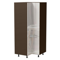 ECKVORRATSSCHRANK Essen D24N/207 Weiß Hochglanz / Lava Matt 90 / 90 / 207cm - Dunkelgrau/Weiß Hochglanz, Holz/Holzwerkstoff (90/207/90cm) - Feldmann-Wohnen