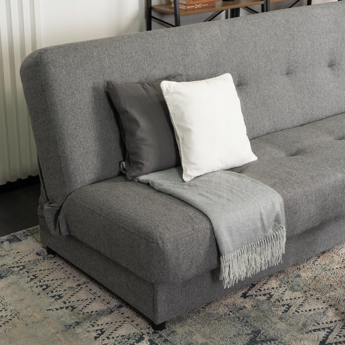 SCHLAFSOFA ARUBA Ausziehbar Grau - Schwarz/Grau, Holz/Textil (188/88/90cm) - makarowski meble