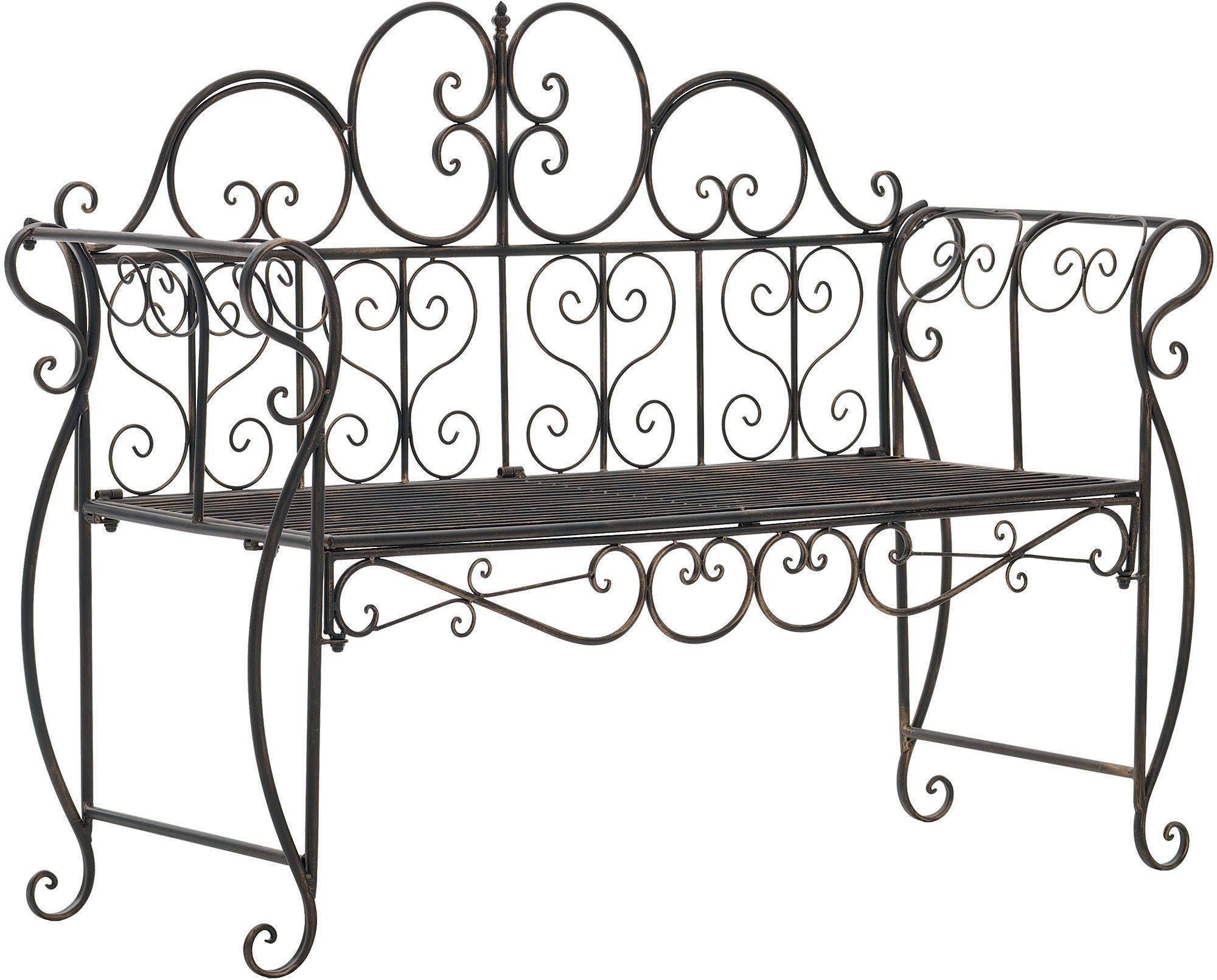 GARTENBANK 128/46 cm Metall Bronze - Bronzefarben, Metall (128/94/46cm) - CLP