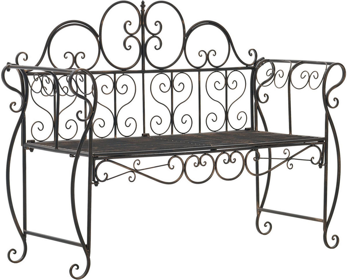 GARTENBANK 128/46 cm Metall Bronze - Bronzefarben, Metall (128/94/46cm) - CLP