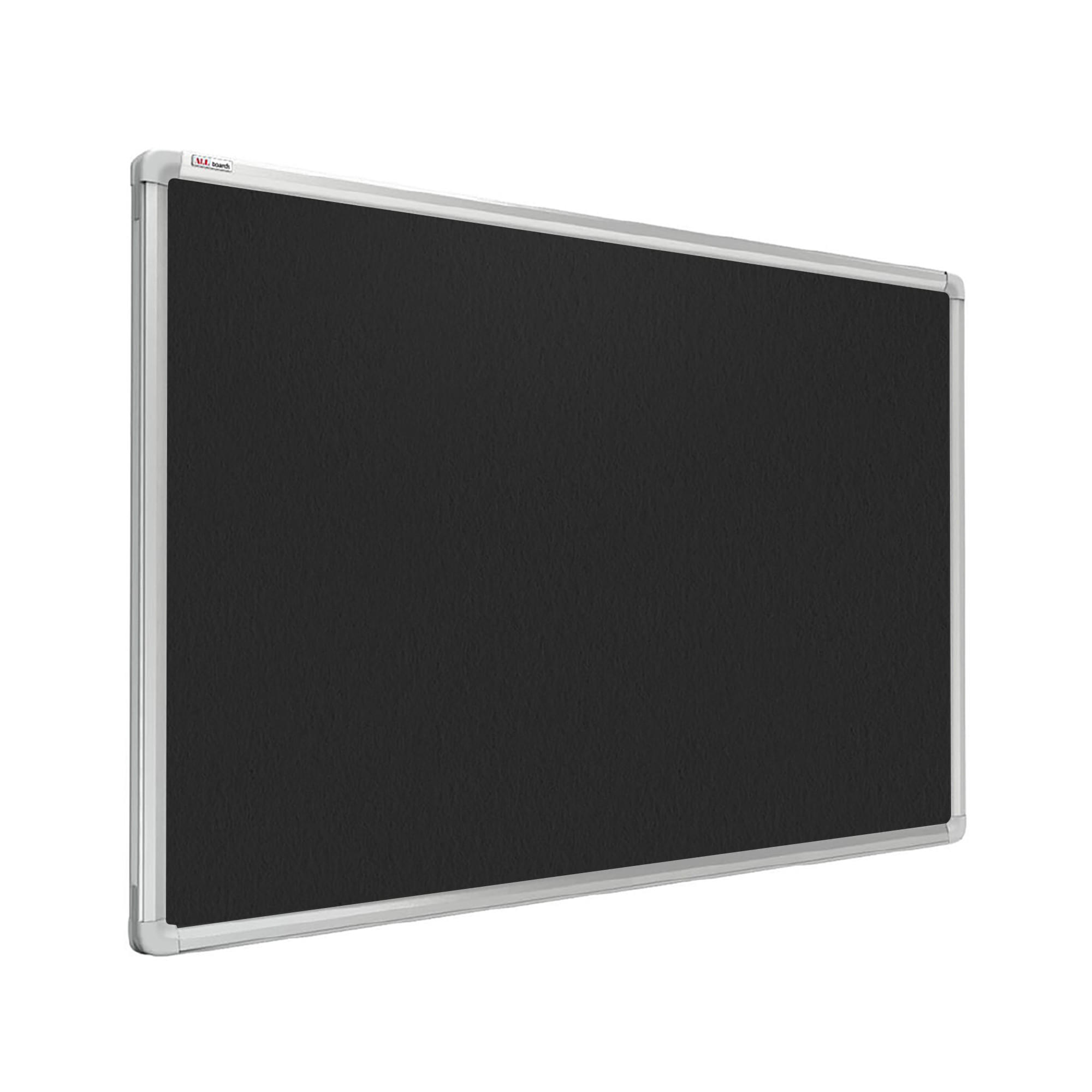 FILZTAFEL mit Alurahmen Schwarz 90x60 cm - Schwarz, Metall (90/60/1.6cm) - ALLboards