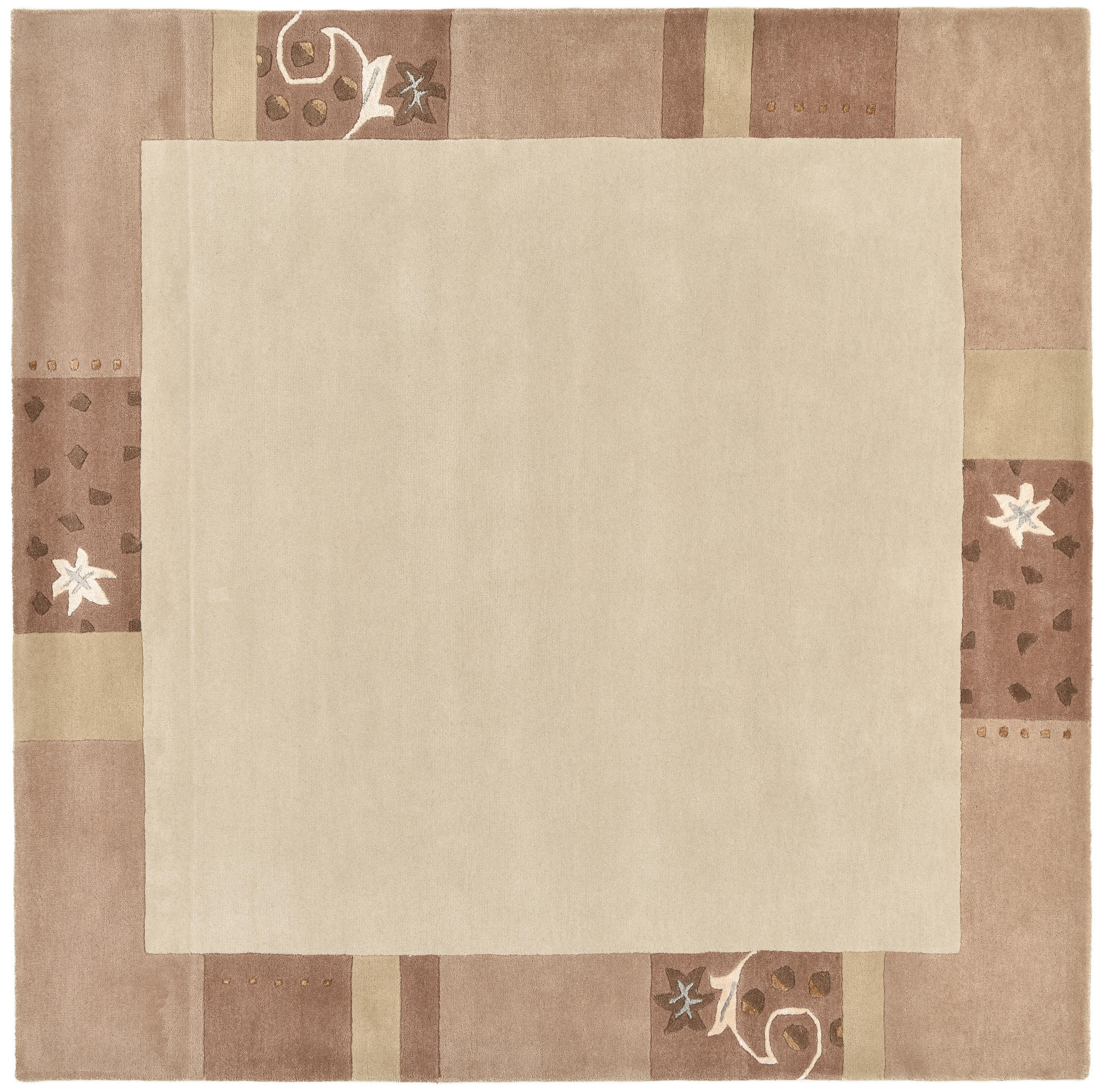 HANDTUFTTEPPICH Royal Ganges 200x200 cm - Beige, Textil (200/200cm) - THEKO