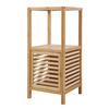 BADREGAL Bambus S mit Tür freistehend - Beige, Holz (35/80/35cm) - SVITA