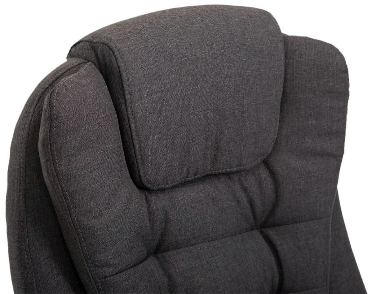 CHEFSESSEL Stoff dunkelgrau - Chromfarben/Dunkelgrau, Textil/Metall (69.5/113/78cm) - CLP