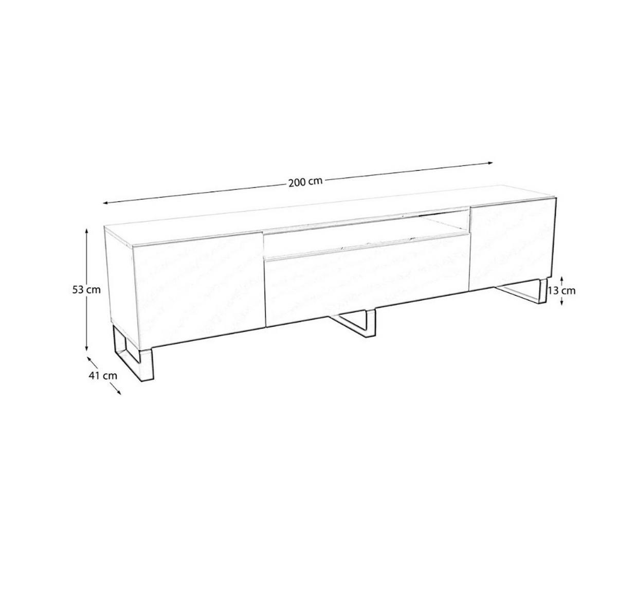 LOWBOARD ROVA 200/41/40 cm, Stand-TV-Schrank Anthrazit / Weiß - Anthrazit/Weiß, Holzwerkstoff (200/41/40cm) - MASSENO