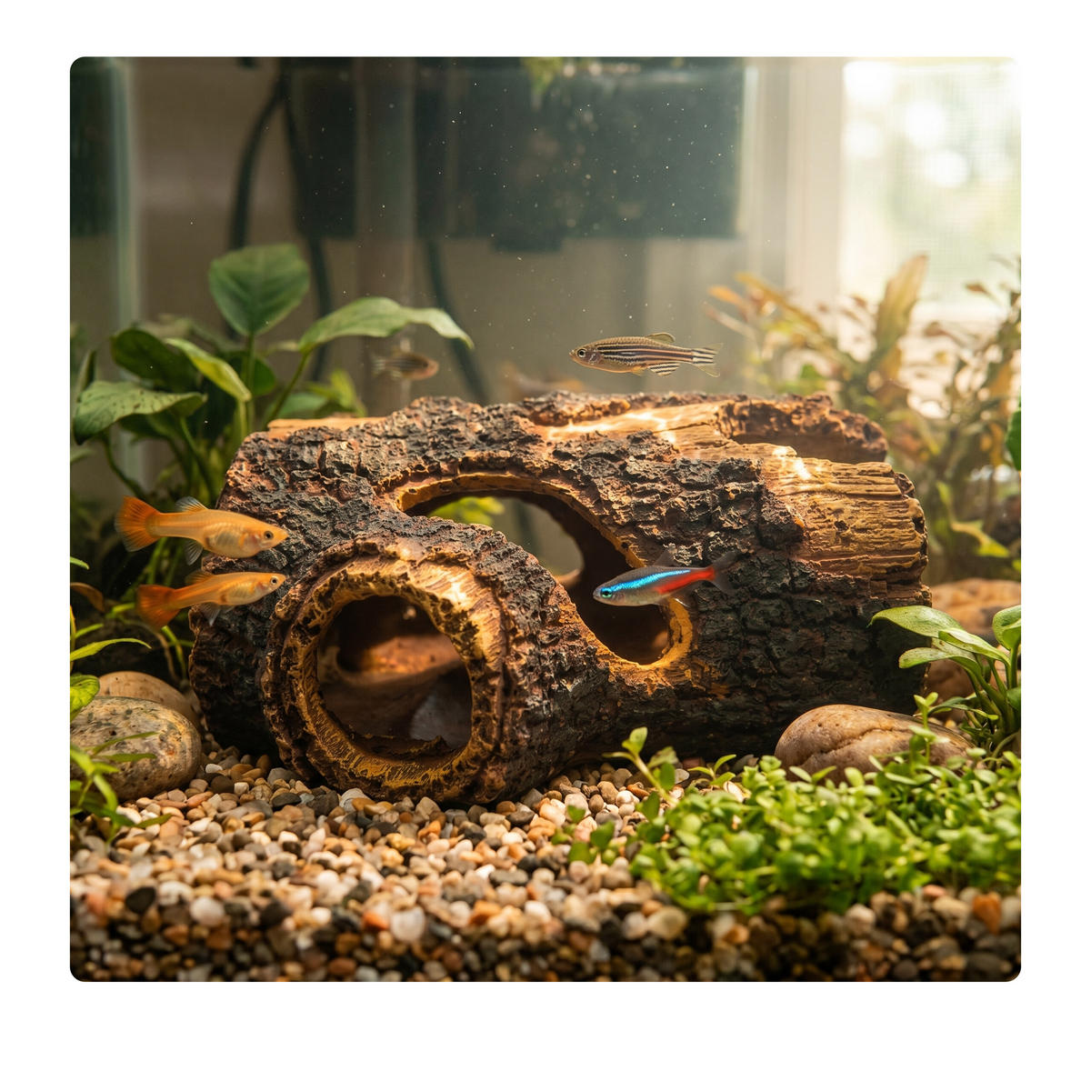 DEKORACE akvária - hnědá, plast (13.5/5.5/9cm) - Relaxdays