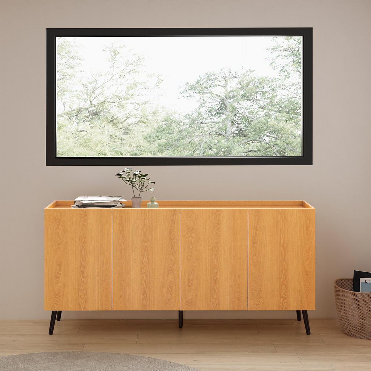 SIDEBOARD Siren 4 türen Eichenfarbe - Honigeiche, Holzwerkstoff (160/76/40cm)