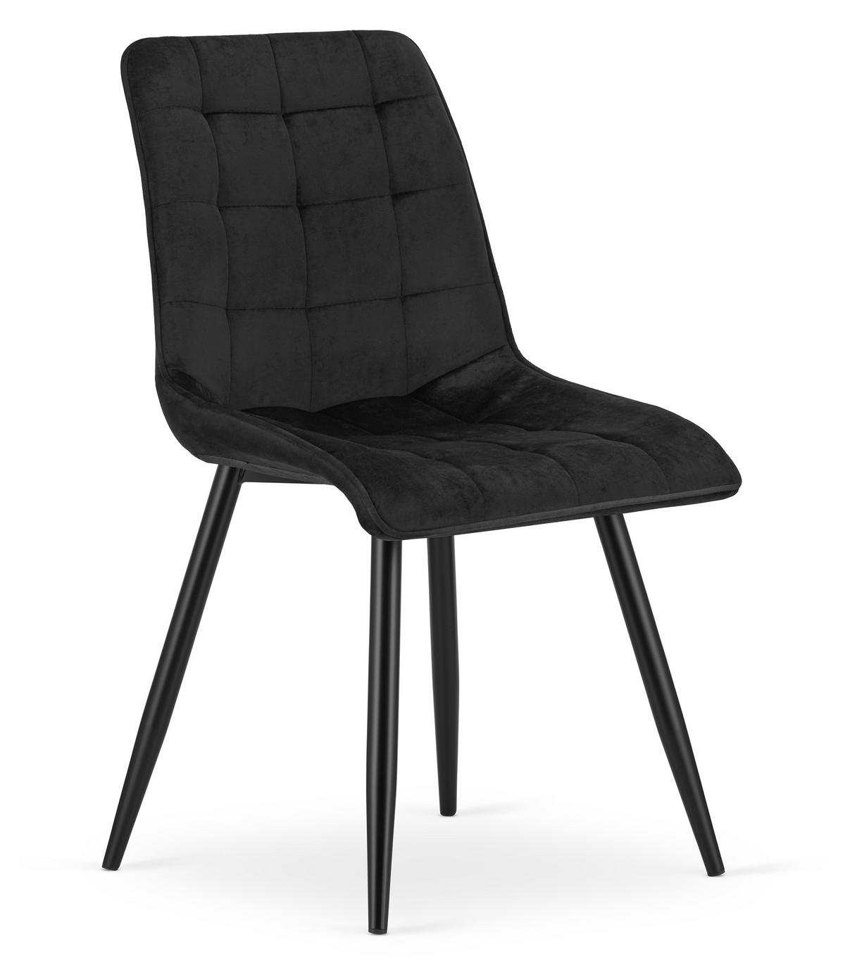 STUHL Schwarz 49x60 cm SPLIT Samtbezug - Schwarz, Metall (49/59/60cm)