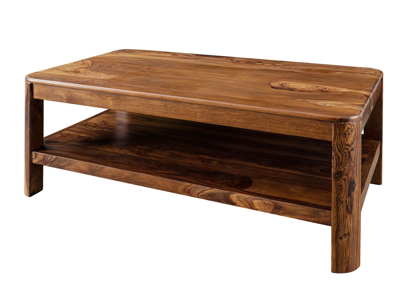 COUCHTISCH Sheesham 120x70x45 walnuss gewachst TORONTO #205 - Walnussfarben, Holzwerkstoff (70/120/45cm) - Massivmoebel24