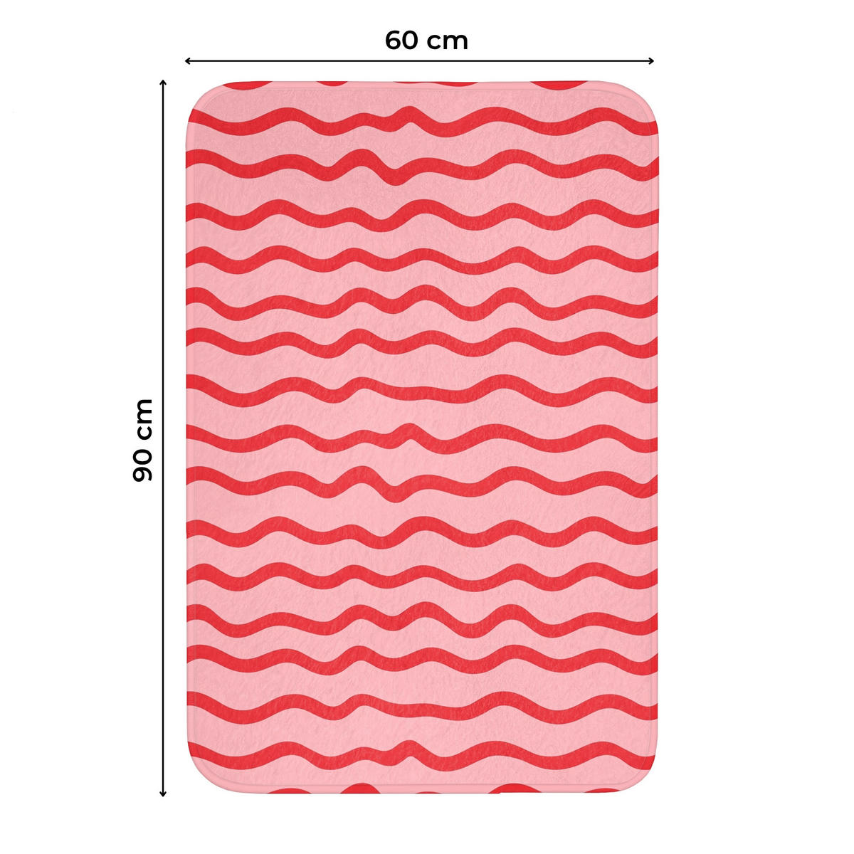 PREDLOŽKA PRED WC Hravé - vzor - červená 60x90 cm - ružová, textil/plast (60/1cm) - OnlyWow