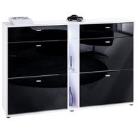 SCHUHSCHRANK Today Fronten in Schwarz Hochglanz - Schwarz Hochglanz, Holzwerkstoff (155.5/95/28cm) - Vladon