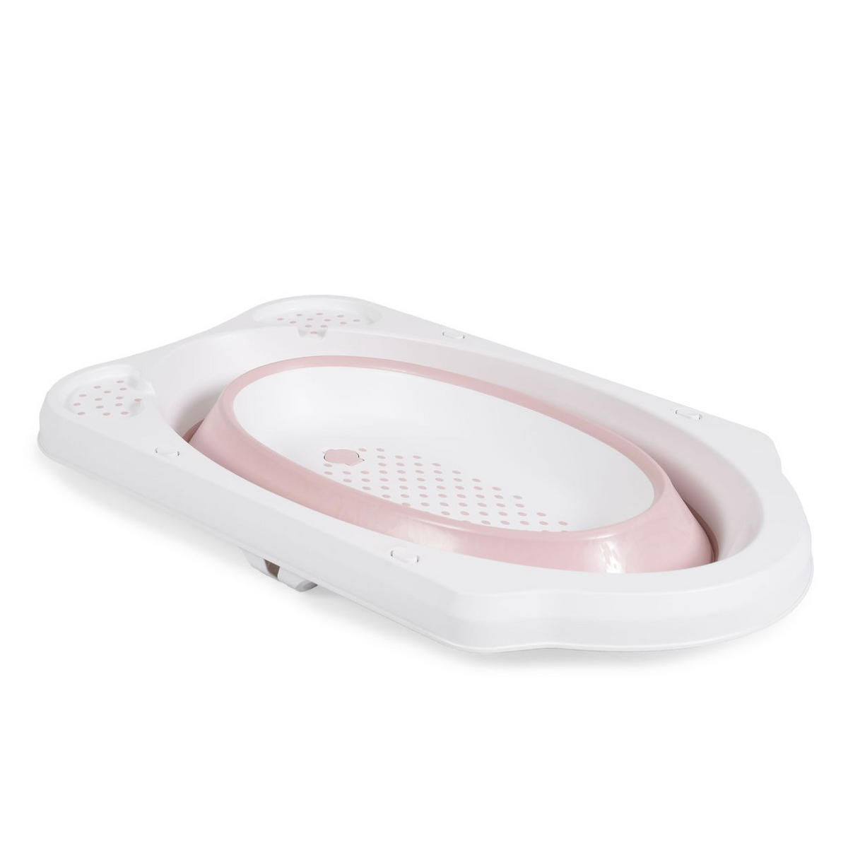 BABYBADEWANNE Maui rosa faltbar, 84 cm, Wasserablauf, Ablagefächer, Anti-Rutsch-Einsatz - Rosa, Kunststoff (48/84cm) - Cangaroo