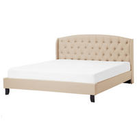 POLSTERBETT 160/200 cm Beige Bordeaux - Beige, Textil (160/200cm) - Beliani