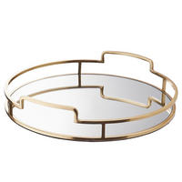 TABLETT Art Deco - Goldfarben, Glas/Metall (0.5cm) - Butlers