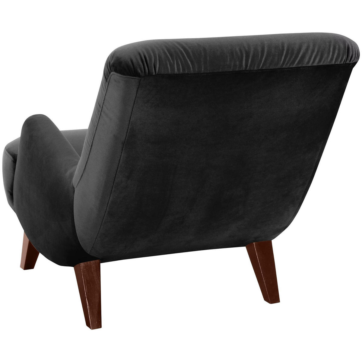 SESSEL Kajsa 71x80x101 Bezug Samtvelours Buche nussbaum/schwarz - Nussbaumfarben/Schwarz, Kunststoff (101/80/71cm) - 58aufmkessel