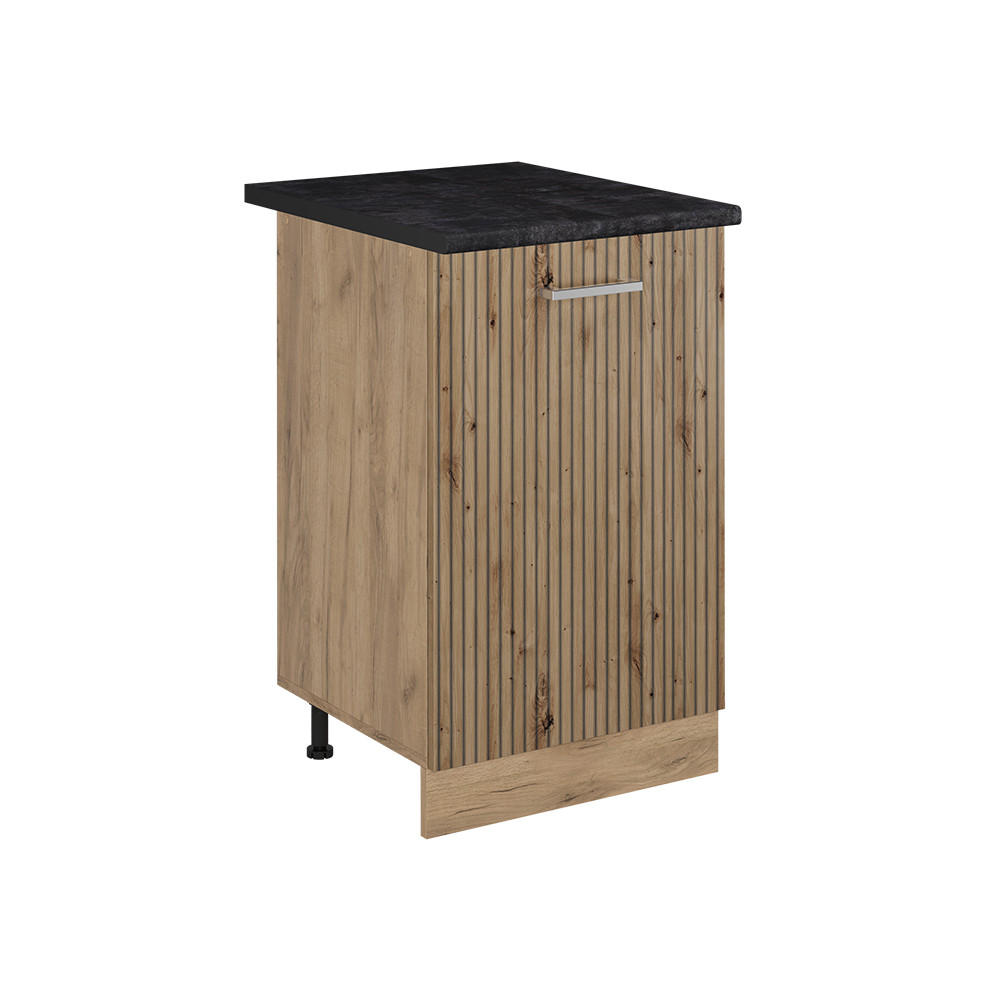SPODNÍ SKŘÍŇKA KUCHYŇSKÉ LINKY R-Line, Řemeslný dub/Zlatý mocný dub, 50 cm pracovná doska antracitová - medově dubová/dub artisan, kompozitní dřevo (50/81.6/60cm) - Vicco