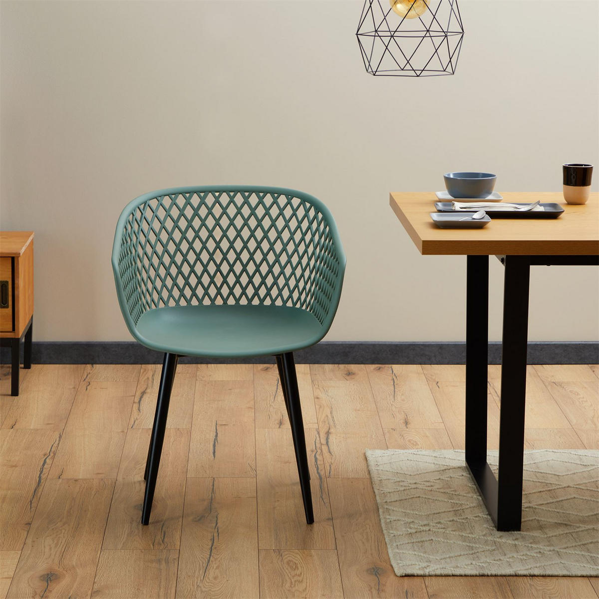 ESSZIMERSTUHL MADEIRA 4ER-SET - Grün, Textil (61/80/57cm) - IDIMEX