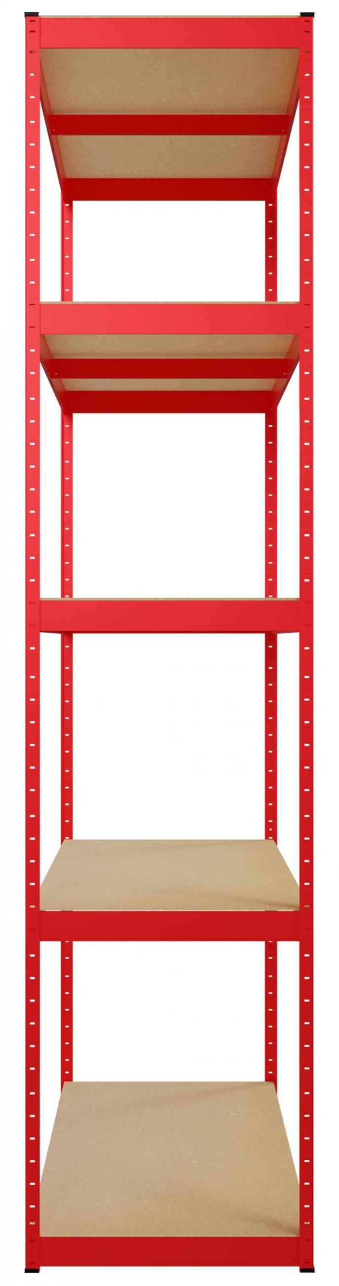 REGALSYSTEM 2 Lagerregal mit 1 Eckregal Metall rot - Rot, Metall (160/180/160cm) - CLP