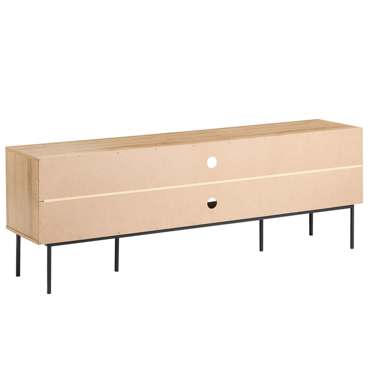 TV-MÖBEL Rattan Hellbraun Pasco - Schwarz/Braun, Holzwerkstoff (180/63/40cm) - Beliani