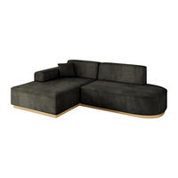 ECKSOFA Ottomane Links IREA-L1-v2 - 232x165x80 cm Schwarz - Schwarz, Holzwerkstoff/Textil (232/165cm) - ALTDECOR