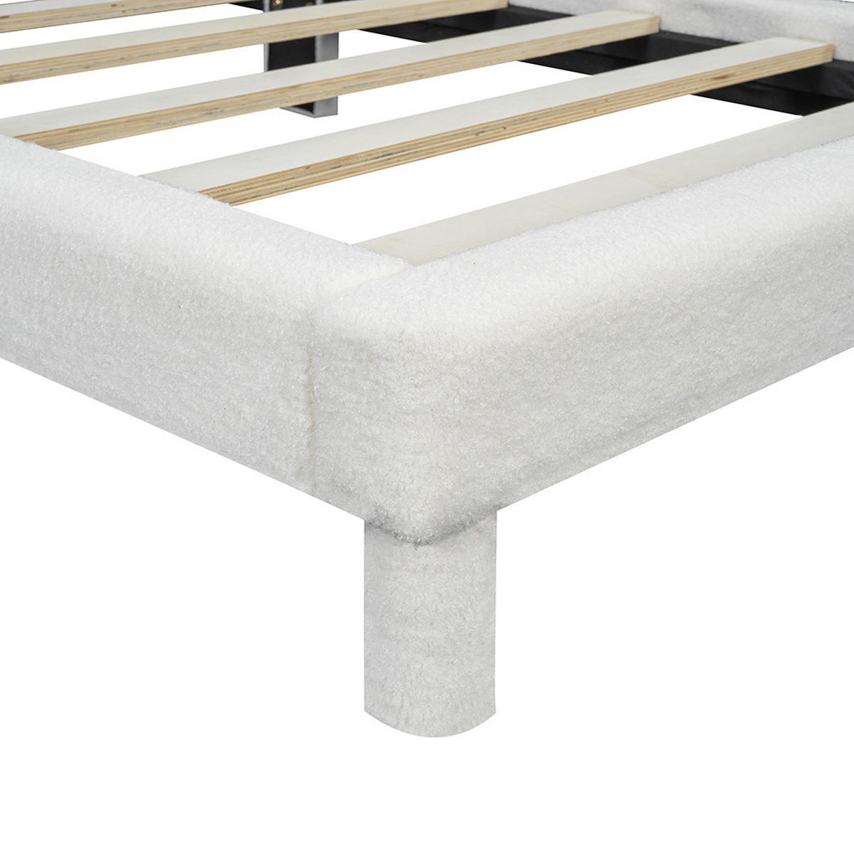 POLSTERBETT 90/200 cm in Weiß - Weiß, Holz/Textil (90/200cm) - KOMHTOM