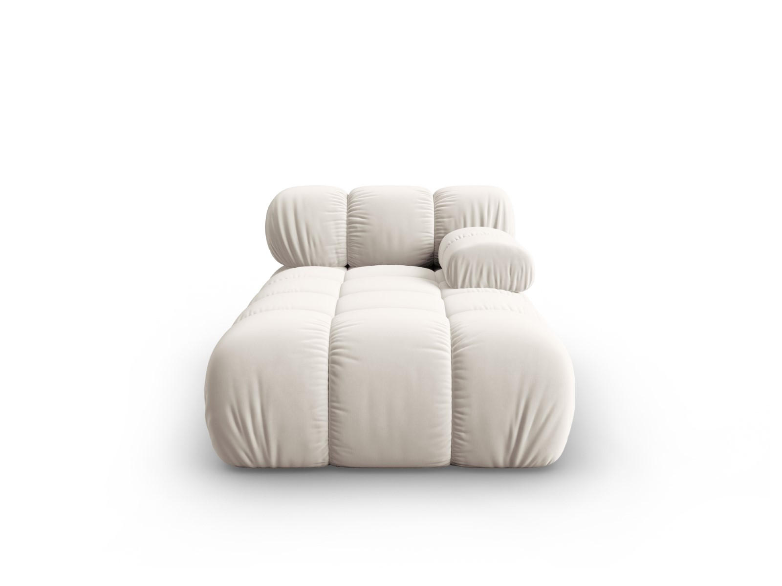 CHAISELONGUE rechts Bellis aus Samt leichtes beige - Creme, Textil (97/62/157cm) - Micadoni