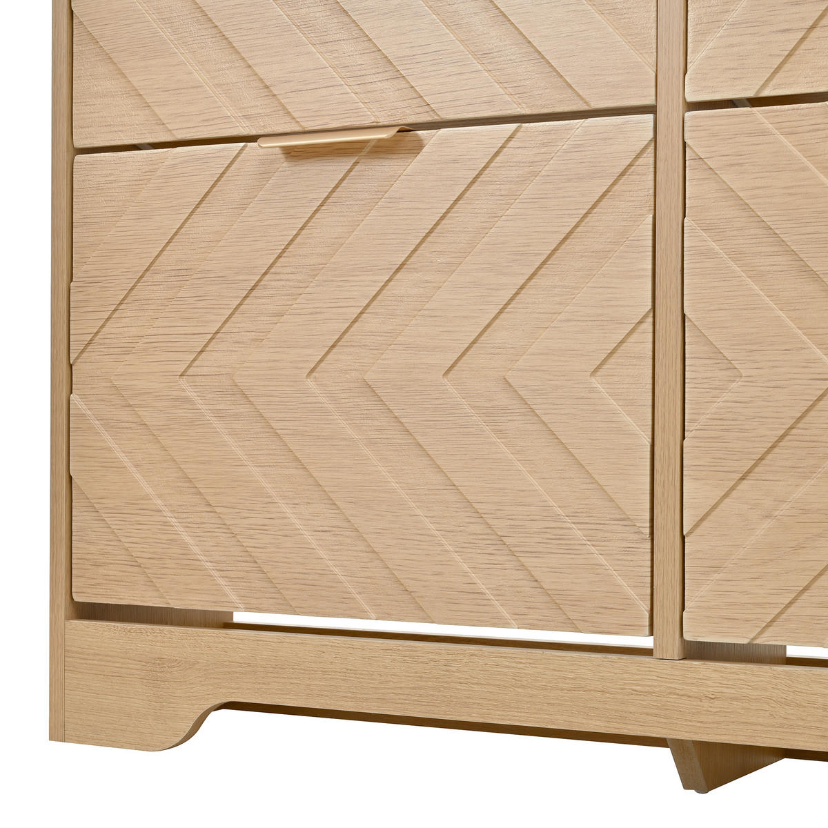 SCHUHSCHRANK aus MDF 105x24x90cm in Natur mit 4 Klappfächern - Naturfarben, Holzwerkstoff (105/90/24cm) - Modfu