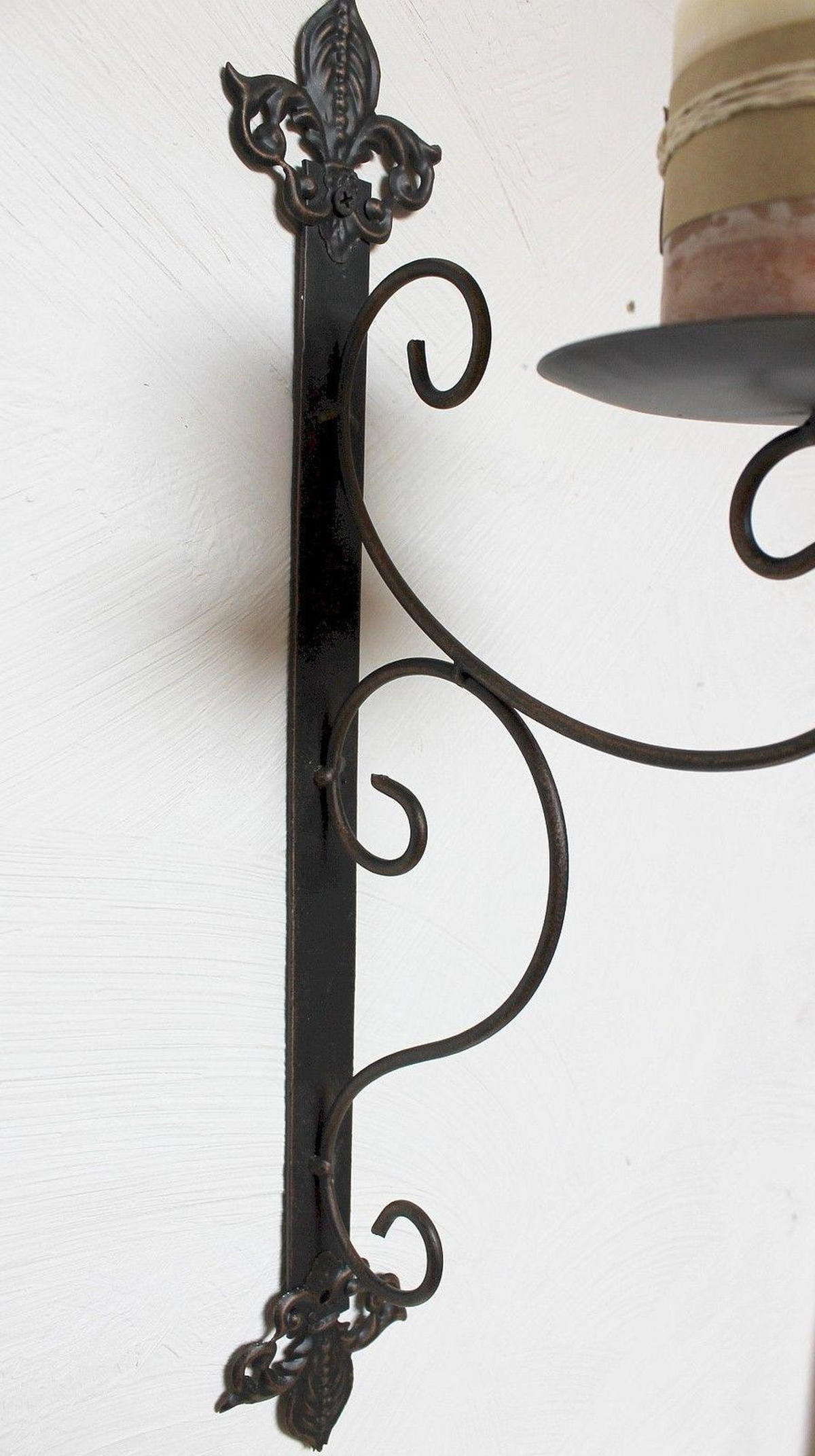 WANDKERZENHALTER Metall Schwarz 12/22/47 cm - Schwarz, Metall (12/47/12cm) - DanDiBo